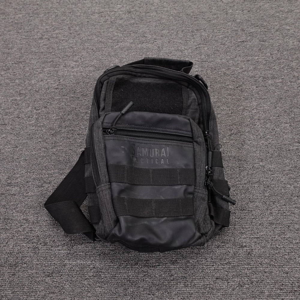 Samurai Tactical Gear Bag Black Synthetic One Size MOLLE Hunting Sling Pack